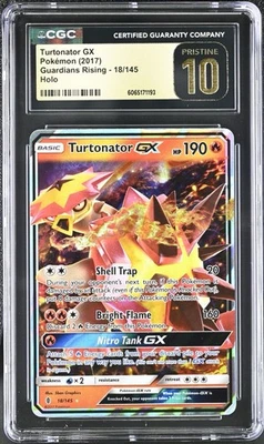 CGC 10 PRISTINE Turtonator GX 18/145 Guardians Rising Ultra Rare Pokémon POP 2 - Image 1 of 2