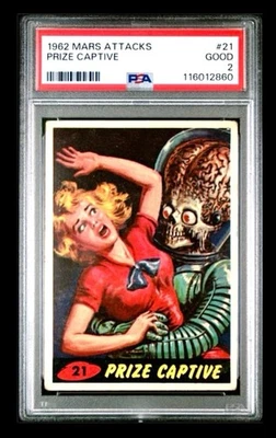 1962 mars attacks #21 prize captive; the franchise card PSA 2  (CENTERED) - Image 1 of 2