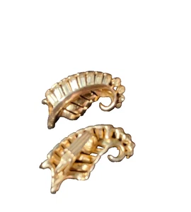 Vintage CORO Clip Ohrringe FACETTIERTER STRASS GOLD Unikat Fassung - Bild 1 von 6