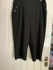 Kim & Co Deluxe Brazil Jersey Sailor Cropped Trouser Petite Size 2XL (36” waist) - Picture 1 of 3