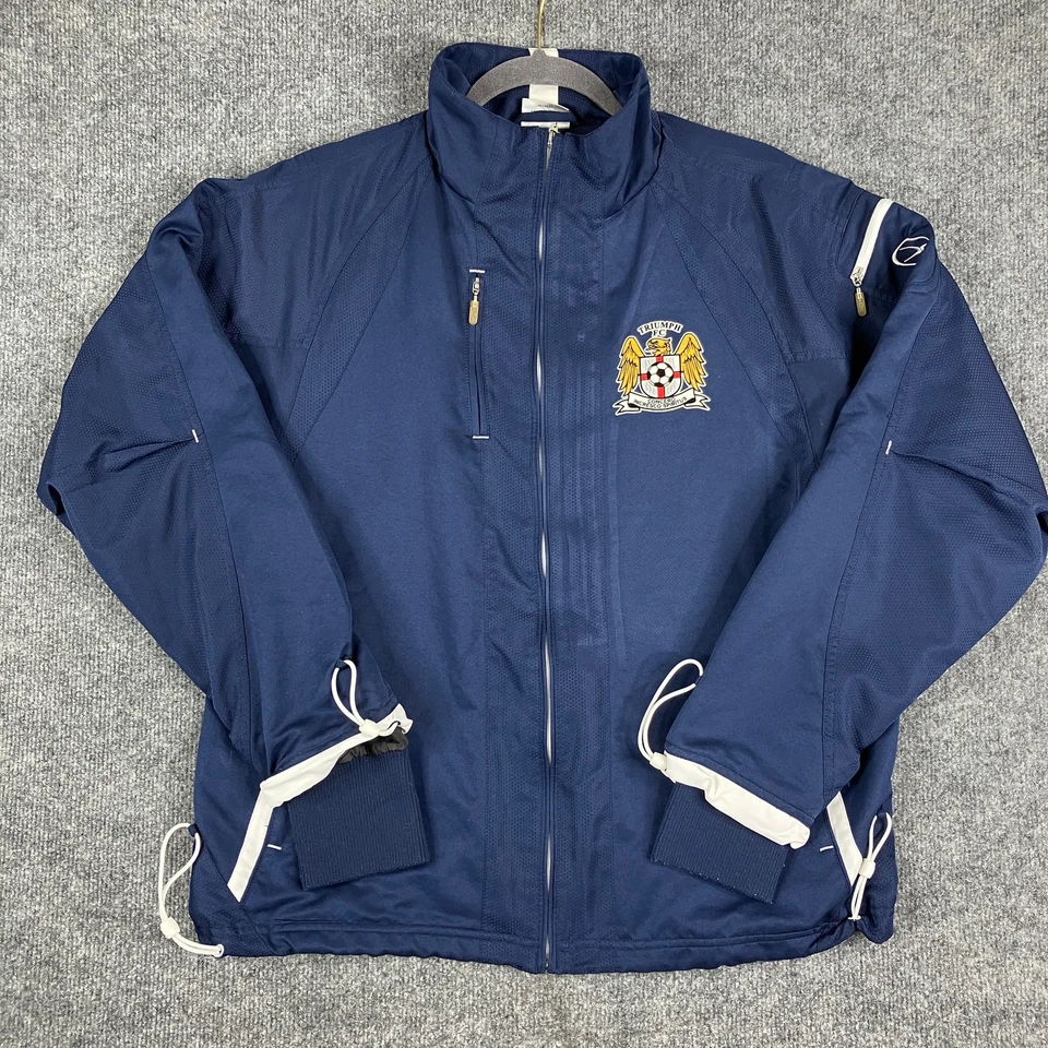 Chaqueta de fútbol Xara para hombre mediana azul marino cremallera completa atlética pista ropa deportiva  Foto 1 de 4