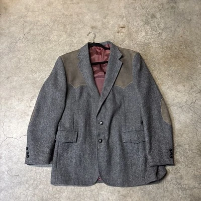 Old Skool Levi's Western Wear Blazer Sz 46 L Cowboy tweed Fully Lined L - XL - Image 1 of 4