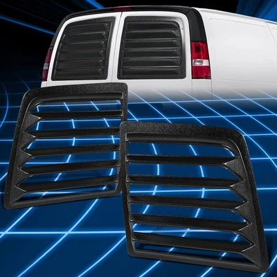 Par de persianas de ventana trasera de repuesto para 97-17 Chevy Express GMC Savana 1500 2500 Foto 1 de 4