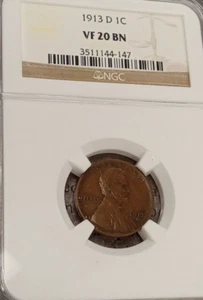1913 D LINCOLN VF 20 BN TP-4035 - Picture 1 of 2