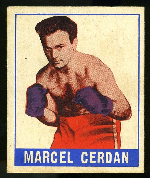 1948 Leaf Boxing #42 MARCEL CERDAN Gray Back Middleweight Champion - Image 1 of 1
