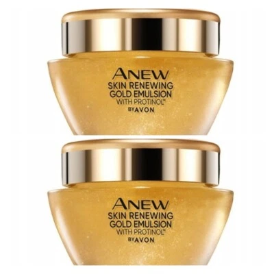 Emulsión dorada renovadora de piel AVON NUEVA Emulsión nocturna con Protinol 2x1,7 fl. oz Foto 1 de 2