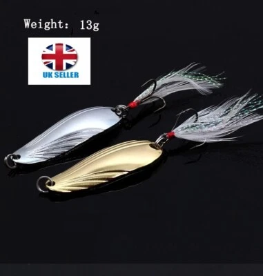 2x Set Fishing Lure 13g Vobler Metal Jig Lure Spoon Lure Ideal for Trout Bass UK - Image 1 of 4