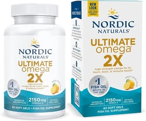 Neu Nordic Naturals Ultimate Omega 2X, Zitronengeschmack - 60 weiche Gele - 2150 mg - Bild 1 von 8
