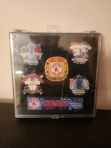 Boston Red Sox 2004 World Series Champions 5 Hat/Shirt Pin Set /39 Crack On Case - Picture 1 of 1