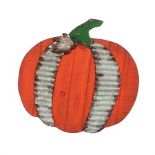 Pumpkin Wall Decor Wood Galvanized Metal