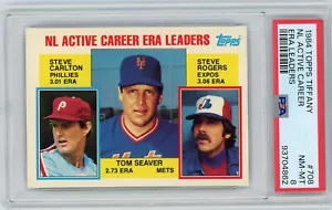 Topps Tiffany Active Career Era Leaders #708 1984 Carlton Seaver Rogers PSA 8 - Imagen 1 de 2