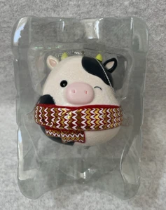 Original Squishmallows Christmas Tree Ornament Glass Conner the Cow 3in Kellytoy - Picture 1 of 7