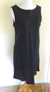 EILEEN FISHER BIAS CUT MED WEIGHT BROWN LINEN BLEND SLEEVELESS SHEATH DRESS LN S - Picture 1 of 3