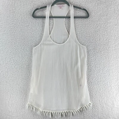 Victoria's Secret White Scoop Neck Swim Suit Cover-Up Womens Cotton Size Medium - Image 1 of 4