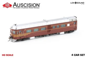 Auscision (NRC-4s) DEB Set , NSWGR Indian Red Black/Blue L7 - DCC 4 Car Set* - Picture 1 of 6