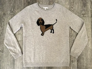 Philosophy Kaschmir beige Dackel Wiener Hund Rundhals Langarm Pullover M - Bild 1 von 6
