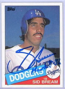 Sid Bream Signed Auto 1985 Topps Rookie Rc Card Dodgers Pirates Braves MLB - Picture 1 of 1