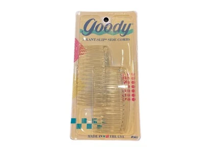 Peines laterales-Kant Slip - "Goody" - Transparente-Paquete de 2- DE COLECCIÓN-RARO-NUEVO EN PAQUETE SELLADO Foto 1 de 4