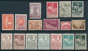BELGIUM (1910-1930) *17 MH & USED SEMIS* INCL B33, B75, B1-4 PLUS B30 (FAKE) - Picture 1 of 2
