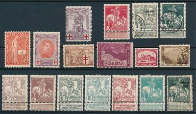 BELGIUM (1910-1930) *17 MH & USED SEMIS* INCL B33, B75, B1-4 PLUS B30 (FAKE) - Image 1 of 2