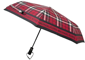 Michael Kors Automatic Open Close Umbrella Plaid - Picture 1 of 5