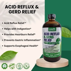 Organic Acid Reflux & Gerd Relief By Livingston Natural Herbal Labs. 16 oz. - Picture 1 of 4