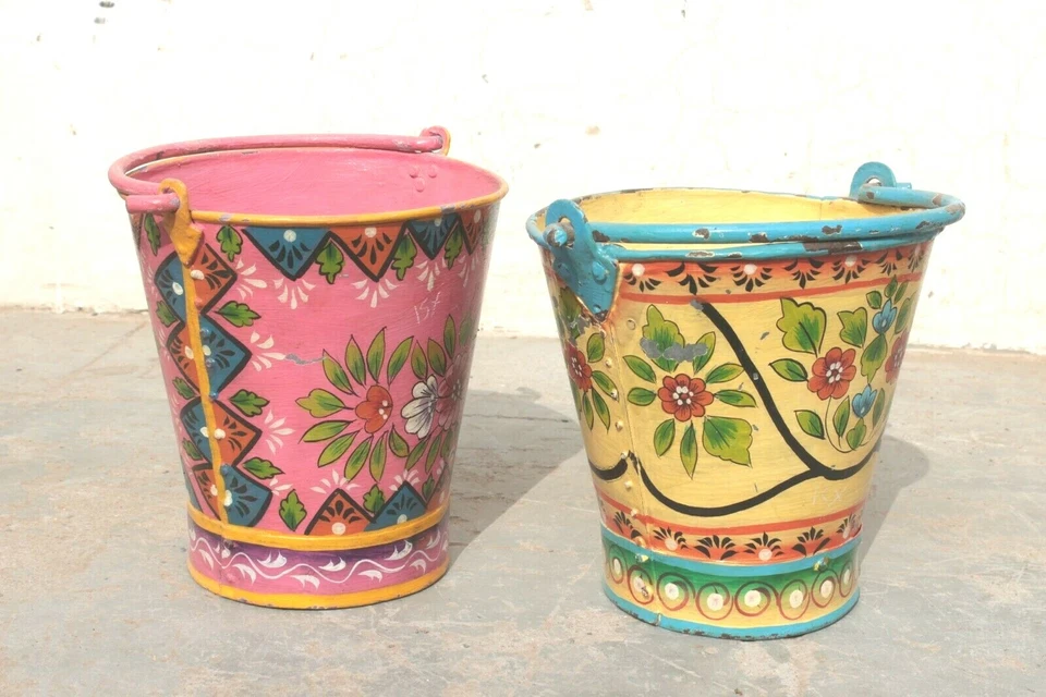 Vintage Handmade Iron Bucket Antique Primitive Garden Decor Bonfire Pail - Image 1 of 4