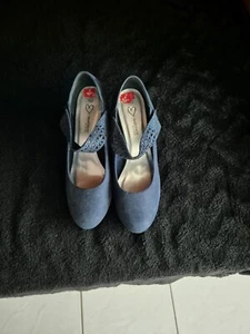 damen leder schuhe 42, blau, von Inspired, gebraucht - Bild 1 von 4