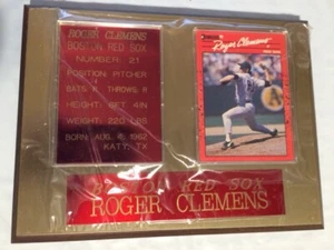 Roger Clemens Boston Red Sox Handmade Wood Plaque With 1990 Donruss Card #184 - Picture 1 of 2