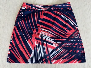 Greg Norman golf Skort Womens size 0 blue orange white lines side zip 28"x 17" - Picture 1 of 5