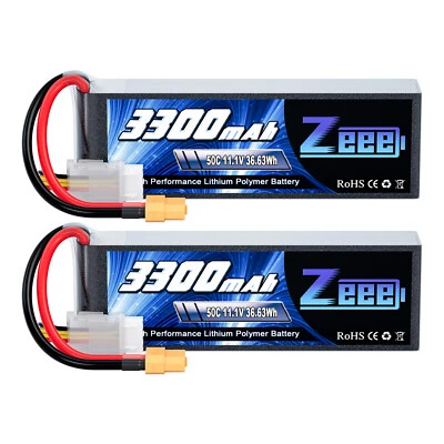 2x Zeee 11.1V 3300mAh 3S LiPo Akku 50C XT60 für RC Flugzeug Quadcopter Boot Auto - Bild 1 von 4