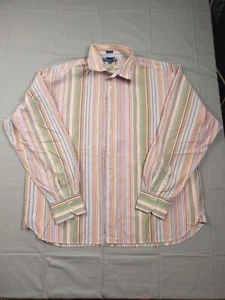 Skoops NYC Shirt Mens 2X Large Multicolor Striped Casual Dress Shirt - Picture 1 of 15