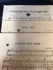 3 Acuff/Rose Sheet Music DON GIBSON from 1955/61 (Country) - Picture 1 of 1