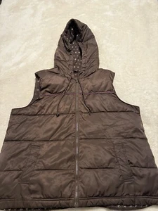 Old Navy’s Lined Hooded Puffer Vest Women’s Size XXL- Brown - Picture 1 of 10