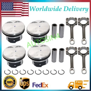 4x Pistons & Rings Kit 12578324 For 10-2017 Chevy Equinox Terrain Buick 2.4L NEW - Picture 1 of 10