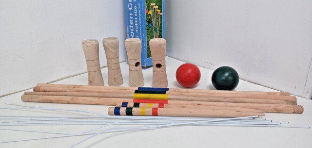 Outanaya Terno De Croquet Rolante 4 Peças Para Conjunto De Kickball  Infantil Brinquedos De Madeira Para Crianças Bolas De Madeira Bolas De  Bocha De