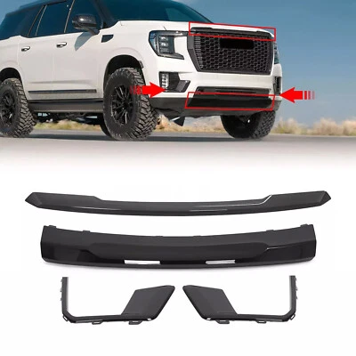 Подходит для GMC Yukon/XL 2021-2024 передний капот нижняя отделка молдинг и противотуманные фары крышки 4 шт. - Изображение 1 из 4