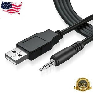 3.5mm Male AUX Audio Jack To USB 2.0 Male Charge Cable Adapter Cord Black 3 FT - Picture 1 of 6