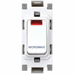 Deta G3581 Grid Switch 20 Amp Double Pole with Neon marked 'Microwave' (White) - Picture 1 of 1