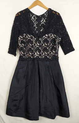 Vestido de cóctel sangría para mujer 16 encaje acampanado elástico con cuentas coqueta formal Foto 1 de 4