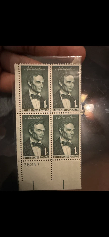 A.Lincoln 1 Cent Stamps. 4 Unused Estate Find.  - Image 1 of 1