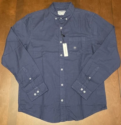 Express Shirt Mens Medium Slim Fit Soft Wash Button Down Long Sleeve Blue NWT - Image 1 of 4