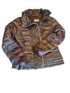 Laundry By Shelli Segal Womens Quilted Down Jacket M Dark Blue Polyester & Nylon - Picture 1 of 5
