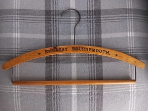 Vintage Wooden Coat - Trouser Hanger The Embassy Hotel Bournemouth - Picture 1 of 7