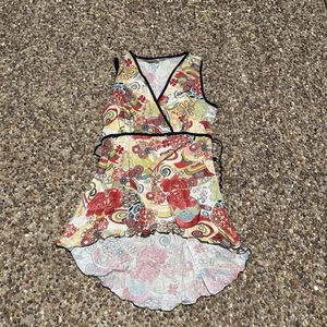 Vintage Y2K Colorful Asymmetrical Wrap Tank Top – Fits Size Medium Tie Side Crop - Picture 1 of 2