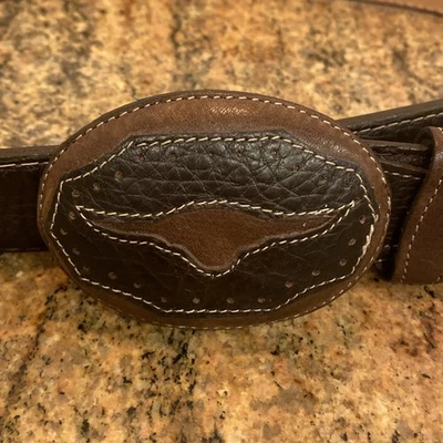 "Cinturón de cuero vaquero rodeo toro hebilla hecho en México 43"" cinturón" Foto 1 de 4