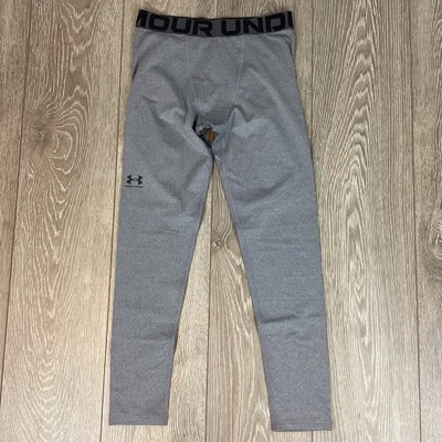 Leggings Under Armour cinza ajustada meninos jovens coldgear L NOVA parte inferior elástica - Imagem 1 de 4