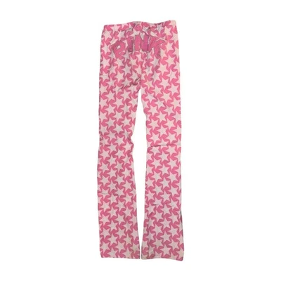 VINTAGE '06 Victoria’s Secret PINK VS Women Skulls Stars Flare Pajama Pants M - Image 1 of 4