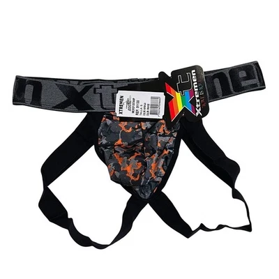 Xtremen Jockstrap Orange Camo Print Size Small (26-28) NWT - Image 1 of 4
