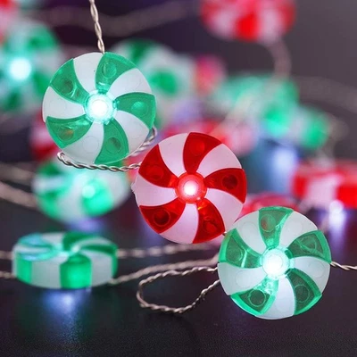 BOHON Candy Decorative Lights LED String Battery Red Green and White  - Image 1 of 4